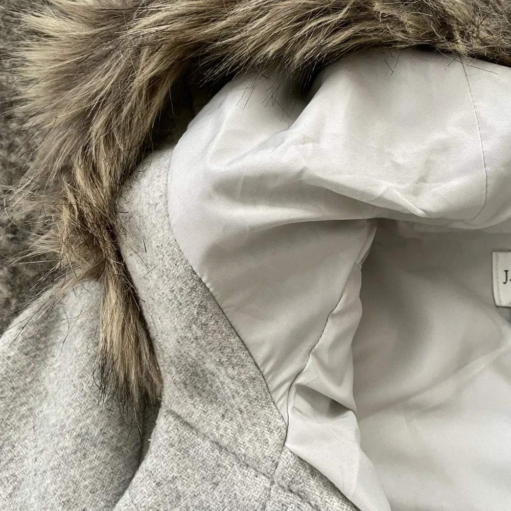 J. Crew Pea Coat feat. Faux Fur trim